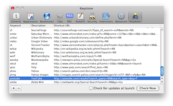 Keystone's preference pane